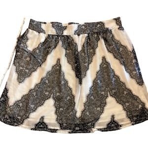 ➷ 5/$25 Maurice’s Black and White Lace Print Chevron Overlay Skirt